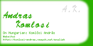 andras komlosi business card