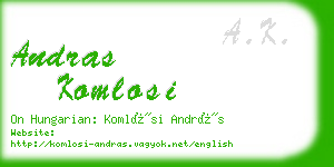 andras komlosi business card